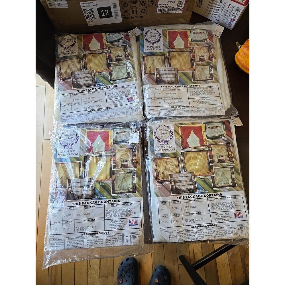 4 Vintage Packs Of WINDOW Pride Curtains With Venture Tags 2 Are 45x81 2 Are...